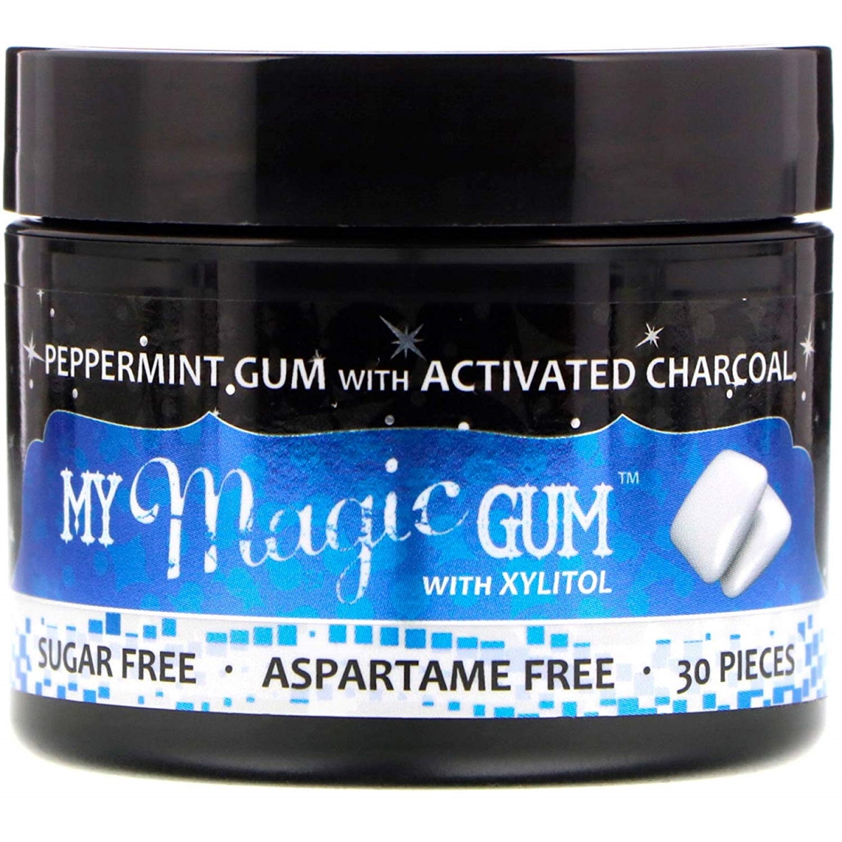 390809c Activated Charcoal Peppermint Xylitol Gum - Case Of 6