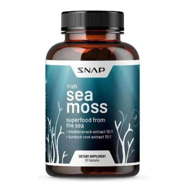 Snap Supplements Irish Sea Moss - Potassium Bladderwrack Burdock Fast Cell Turnover - 60 Capsules