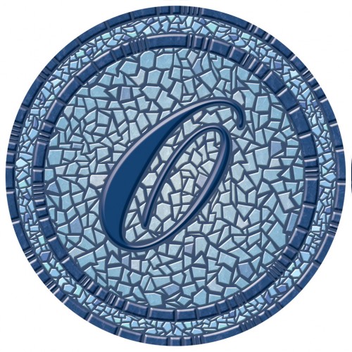 67B00-0043O 59 in. dia. Monogram Mosaic Poolsaic Mat- O