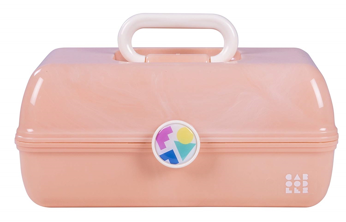 Cab56260j On The Go Girl Base Cosmetic Case, Peach Marble