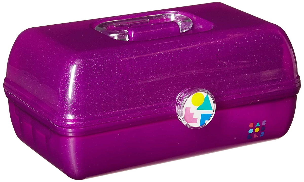 Cab56260n On The Go Girl Base Cosmetic Case, Purple Sparkle Jelly