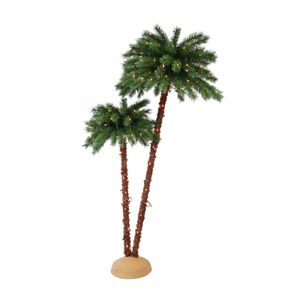 277-dt8346c2 3.5 Ft. & 6 Ft. Pre-lit Artificial Palm Tree With 175 Ul-listed Lights