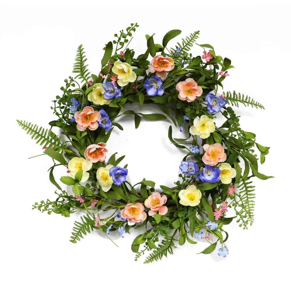 303-dw8260-20 20 In. Artificial Ranunculus Wreath