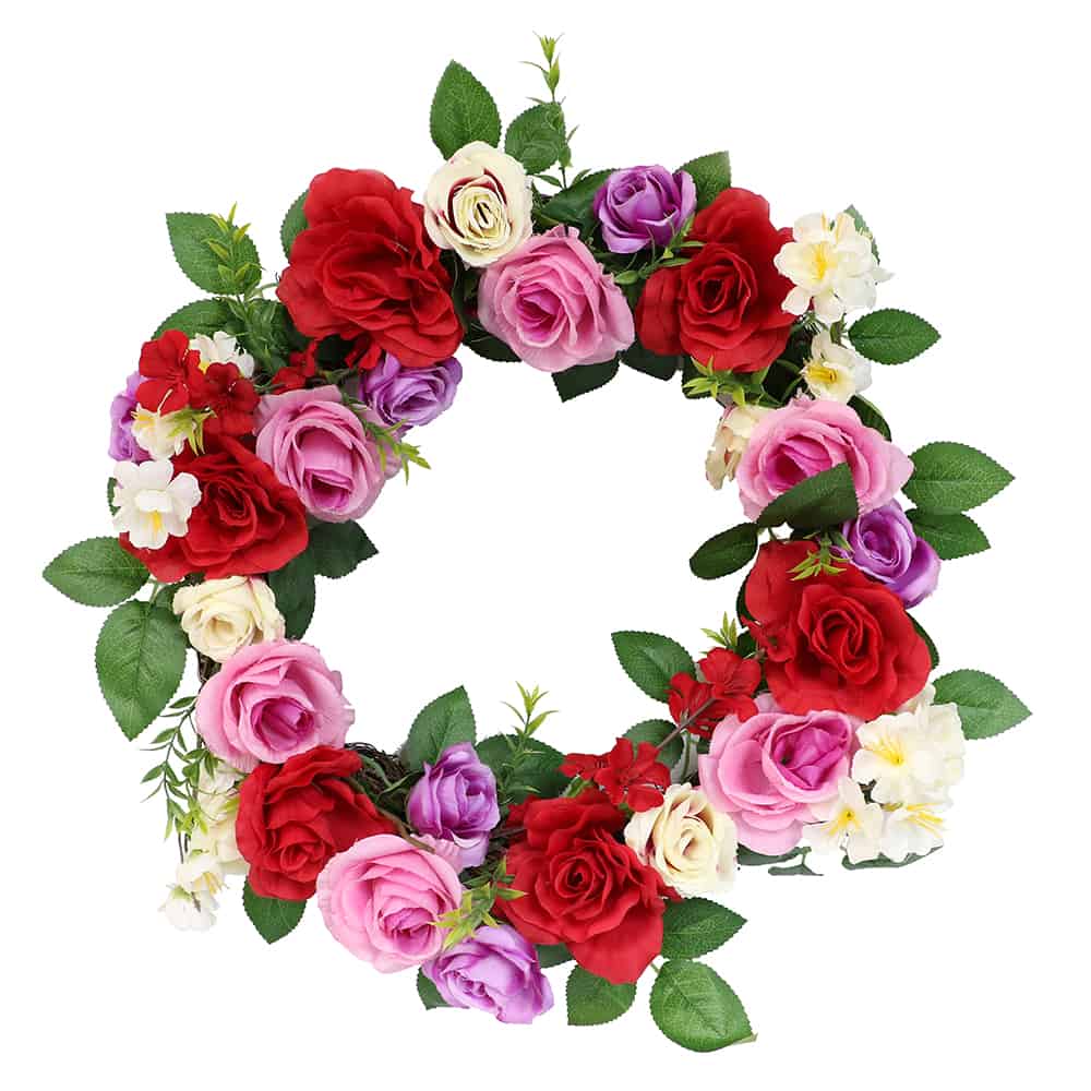 304-dw8245-20 20 In. Artificial Rose Wreath