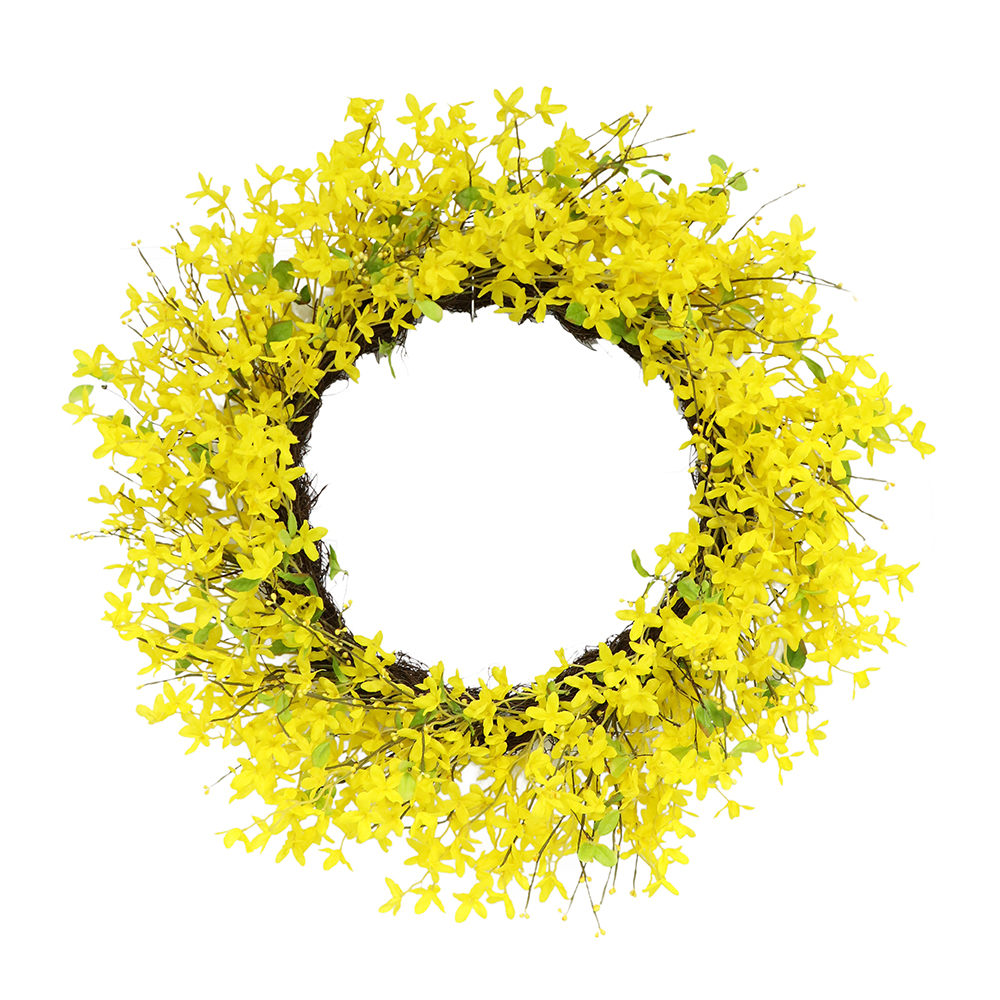 305-dw8297-30 30 In. Artificial Yellow Jasmine Wreath
