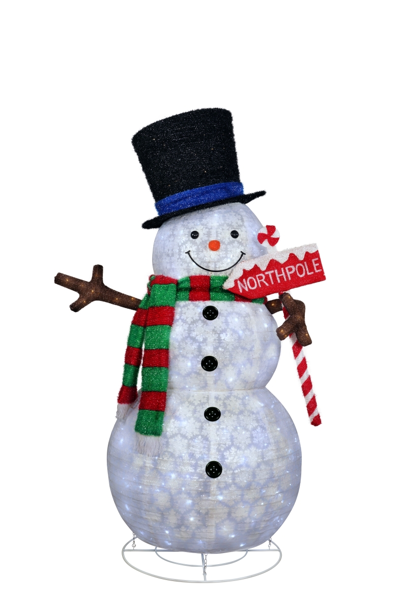 327-de9861l-k 84 In. Snowman With North Pole Sing & 300 Led Lights