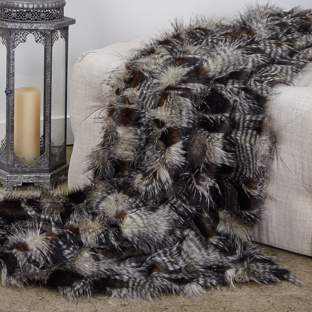 80 X 110 In. Porcupine Faux Fur Luxury Throw Blanket, Brown