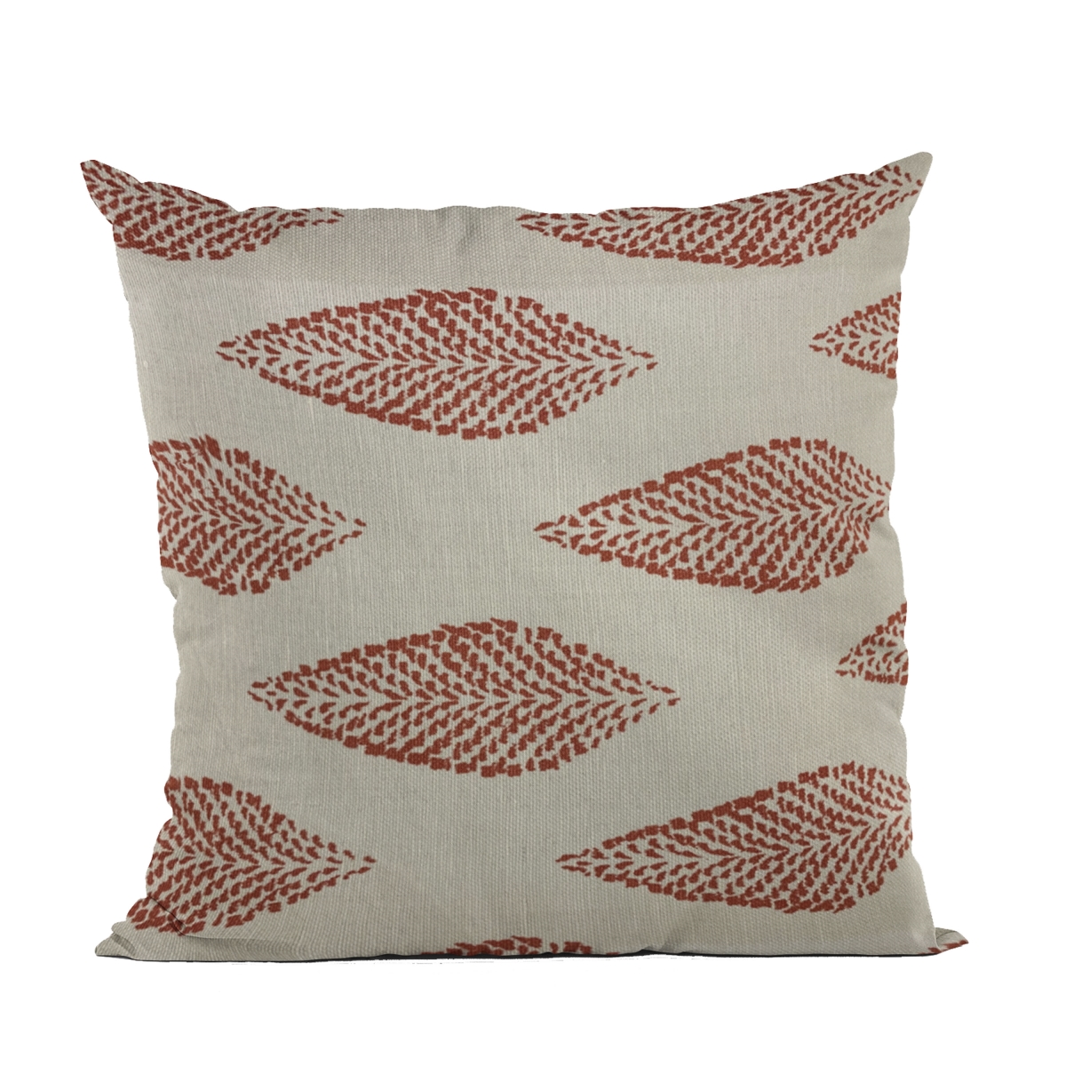 Red Large Leafs Floral Luxury Throw Pillow - 12 x 20 in.