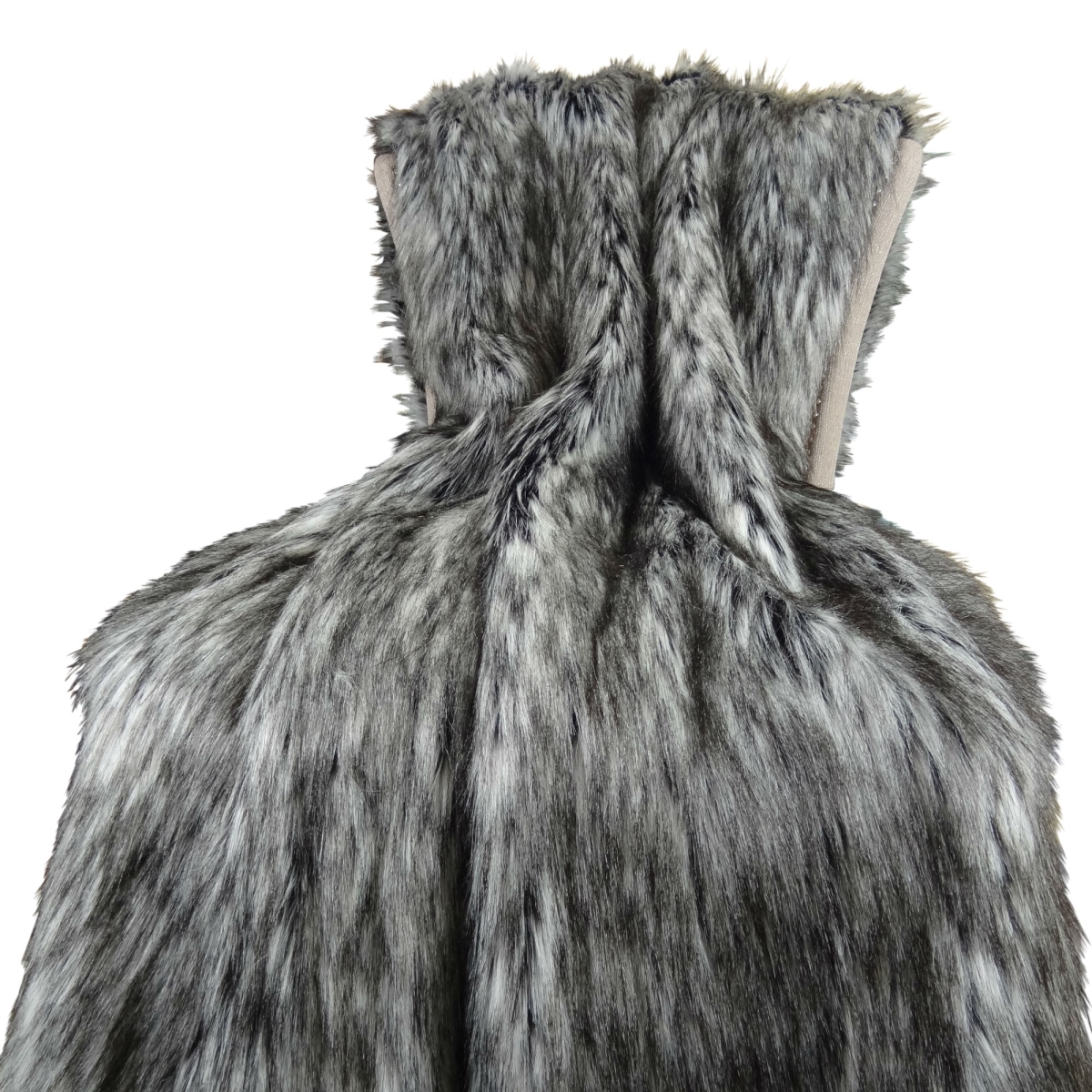 Pb16411-108x90t Luxury Faux Fur Siberian Husky Blanket, Gray, White & Black - 108 X 90 In.