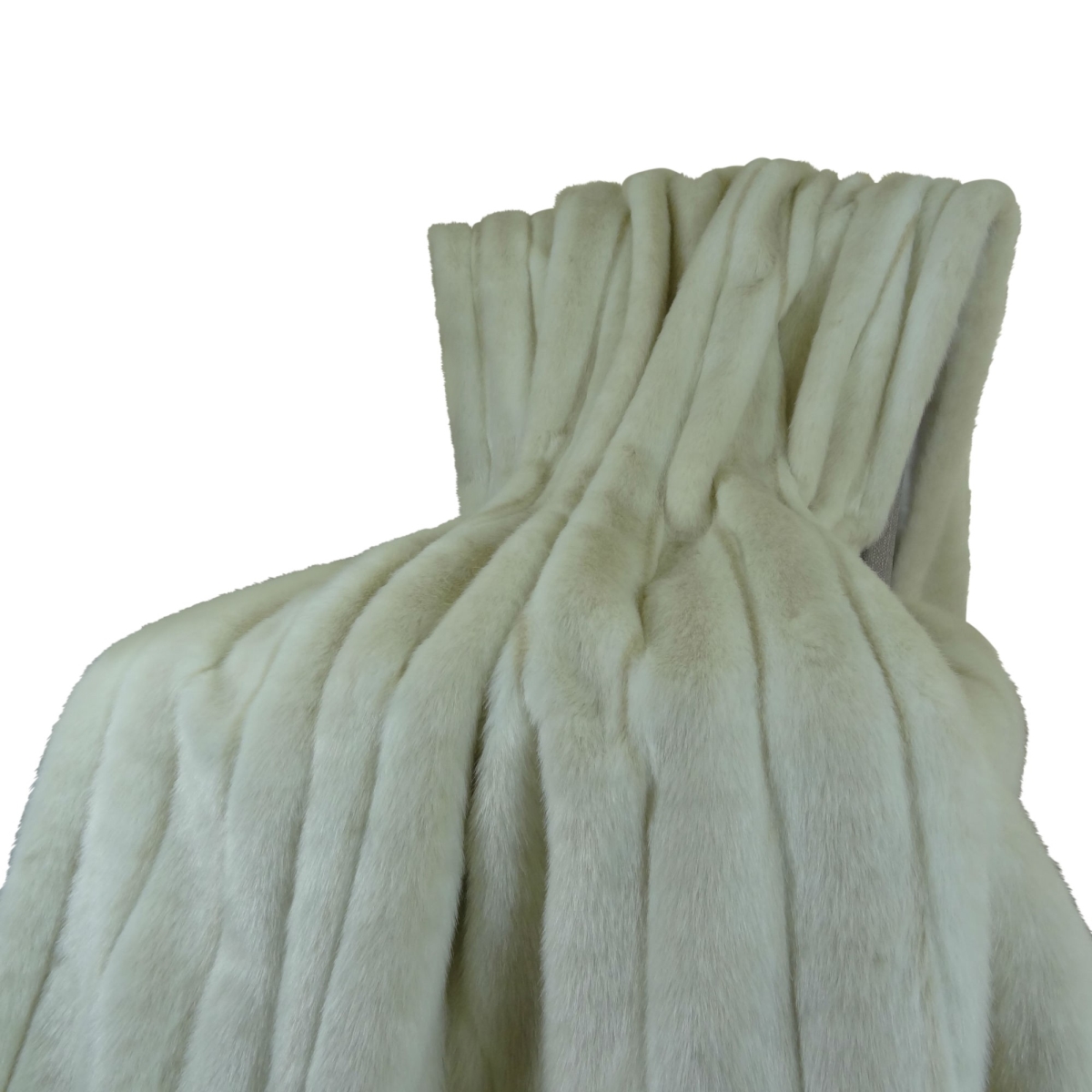 Pb16420-108x90t Fancy Faux Fur Mink Blanket, White - 108 X 90 In.