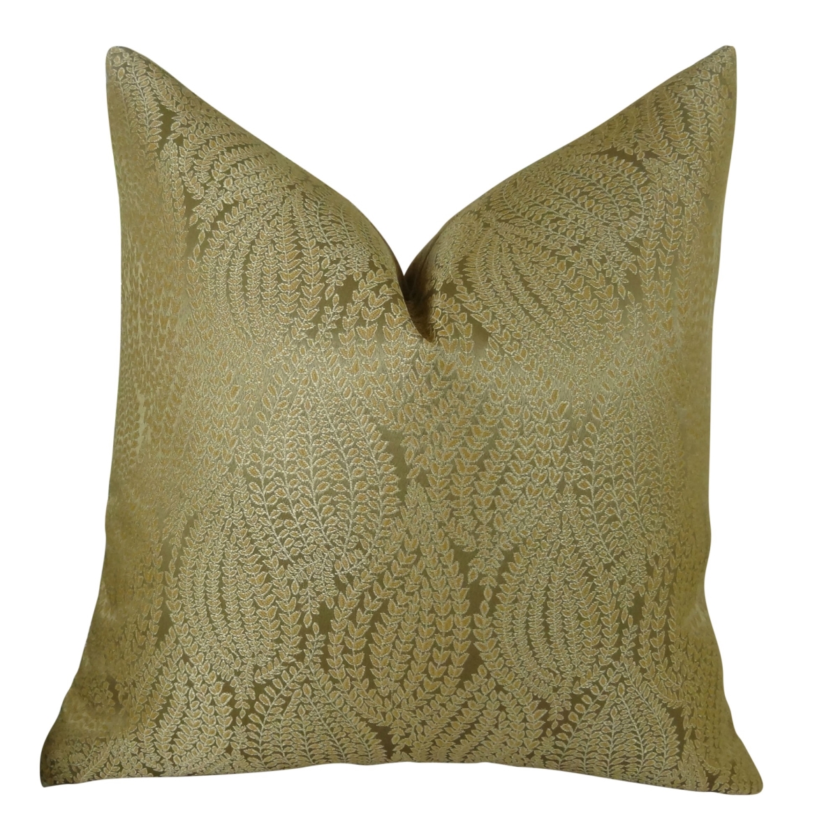 Pb11015-1220-dp Leaf Pod Handmade Double Sided Throw Pillow, Gold - 12 X 20 In.