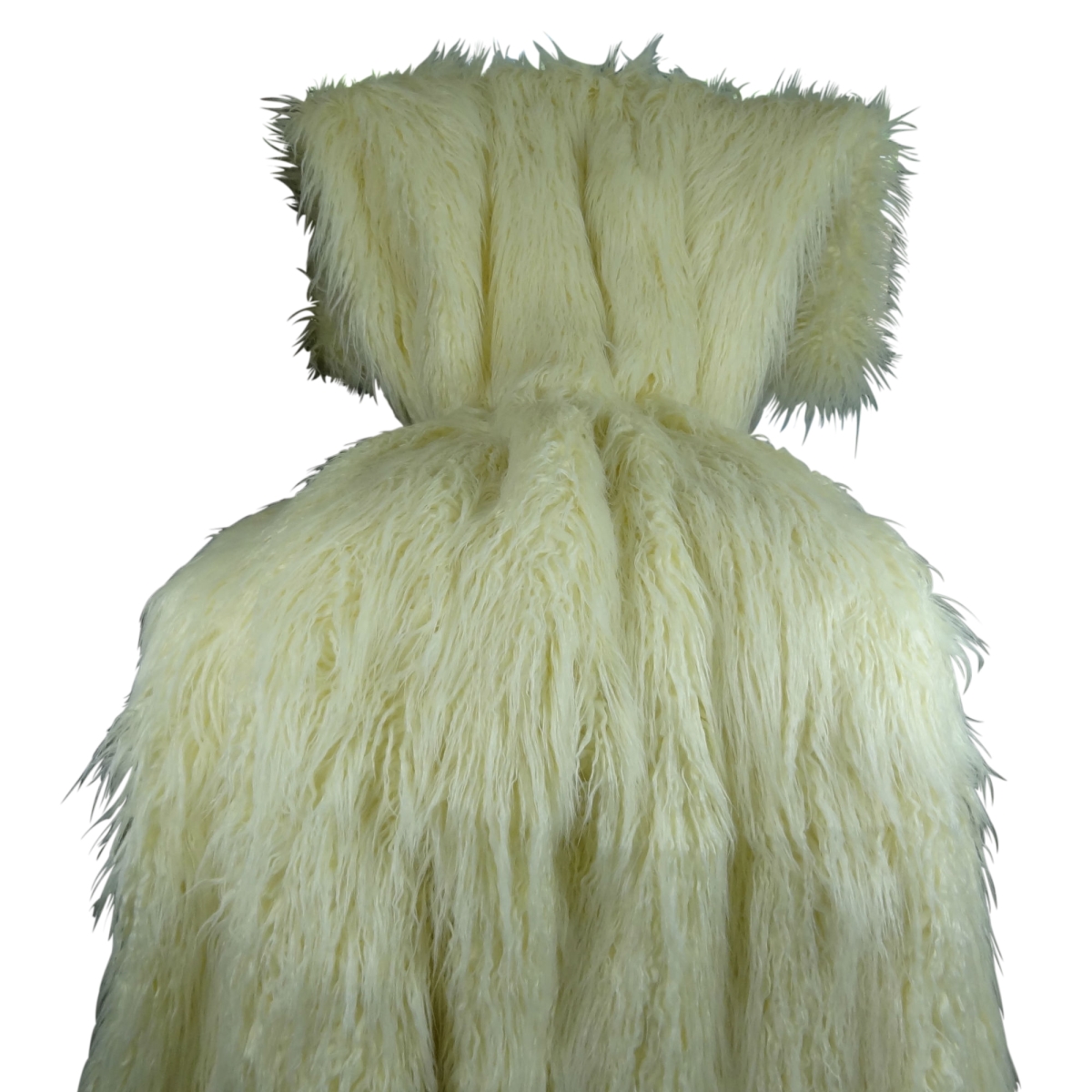 96 X 110 In. Mongolian Fur Handmade Throw Blanket - Ivory
