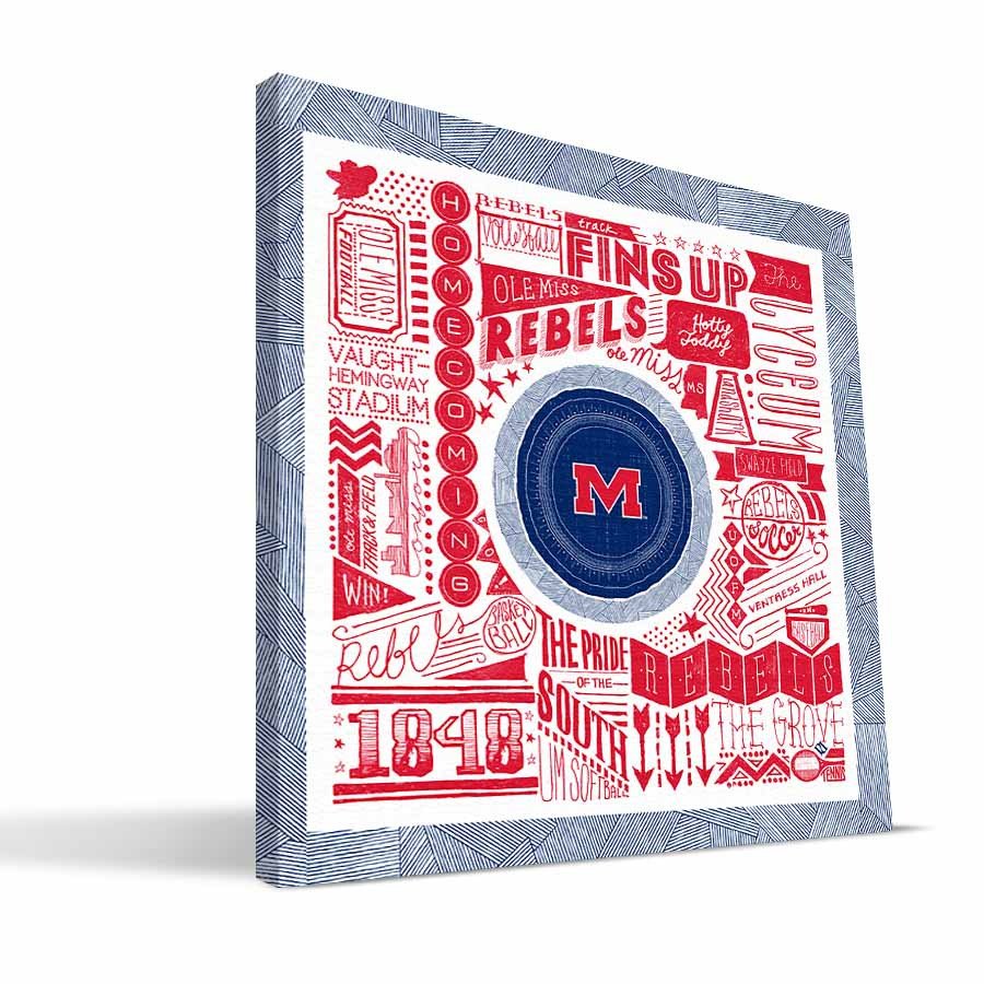 Mspg2424 Ole Miss Pictograph Canvas, 24 X 24 In.