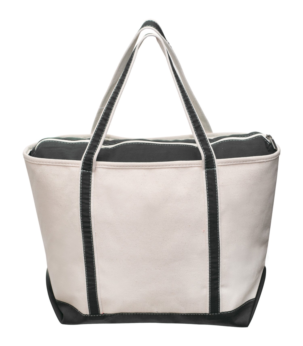 Can02z-black Large Zippered Saling Tote - Black