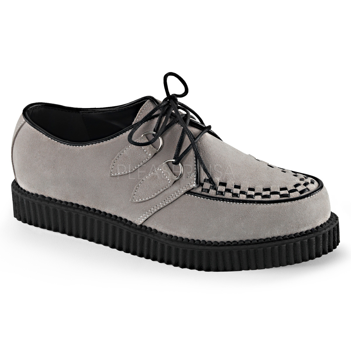 UPC 885487877648 product image for Demonia CRE602S-GY-7 Platform D-Ring Lace-Up Creeper with Interwoven Apron & Pip | upcitemdb.com