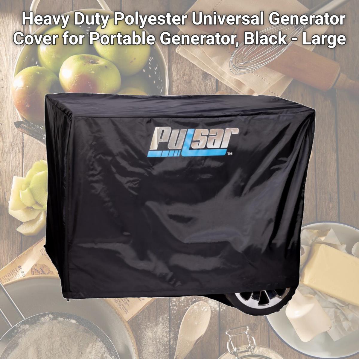 Picture of Pulsar PGC12A1 Heavy Duty Polyester Universal Generator Cover for Portable Generator, Black - Large