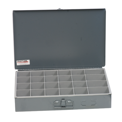 Steel Compartment Box 24 Bin Organizer Gray
