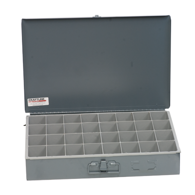 Steel Compartment Box 32 Bin Organizer Gray
