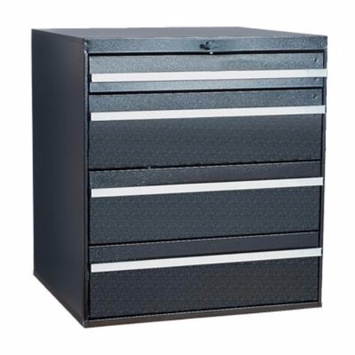 4 Drawer Metal Storage Cabinet With Knob Lock Black