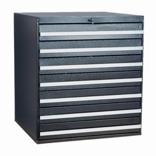 7 Drawer Metal Storage Cabinet With Knob Lock Black