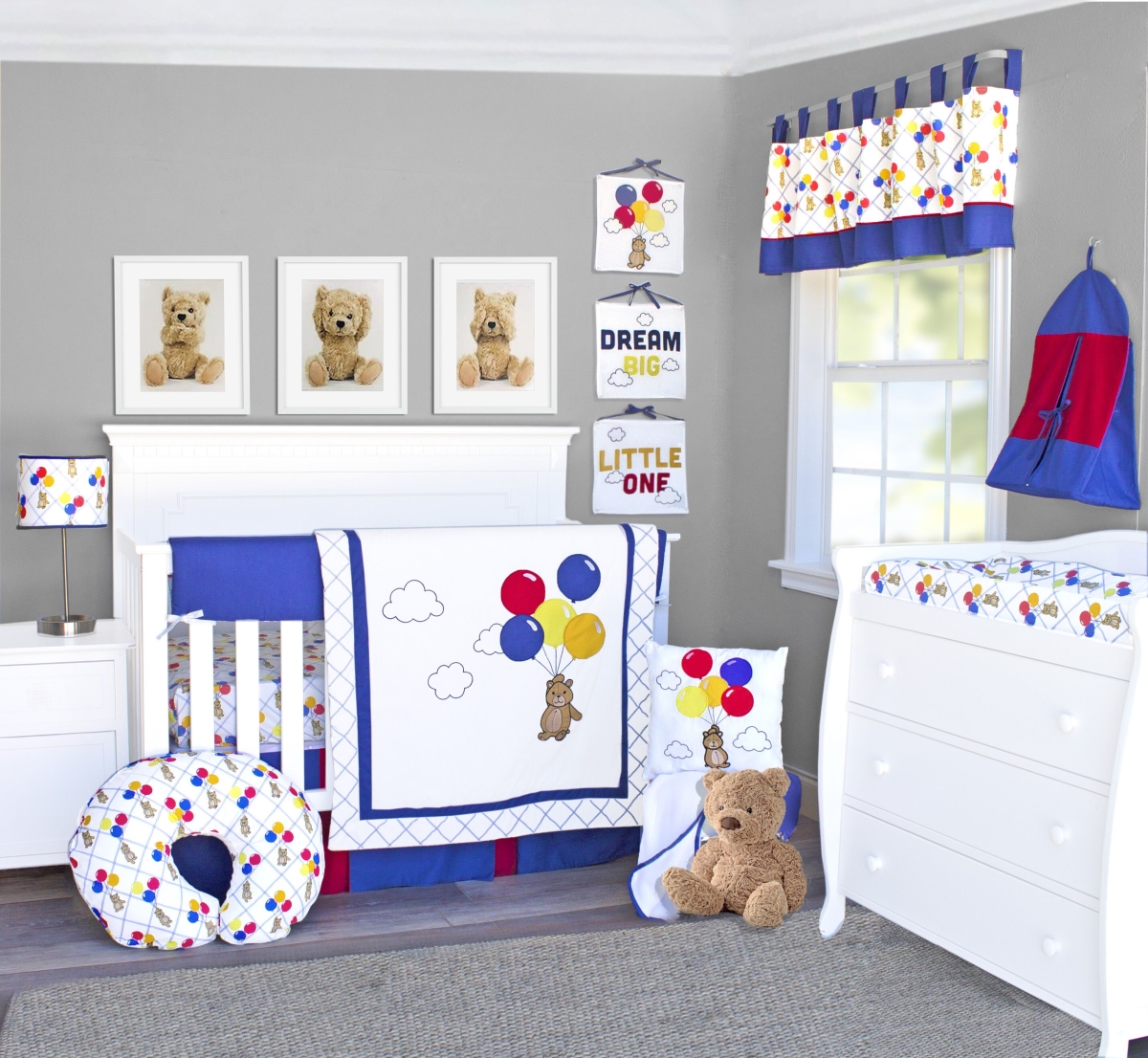 Bdnb-10-bears Bears & Balloons Crib Bedding Set Multi Color - 10 Piece