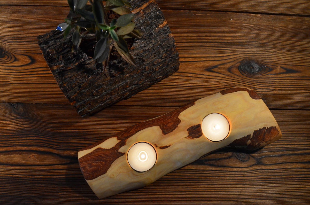 Candle Holder, 2 Candles-long Side