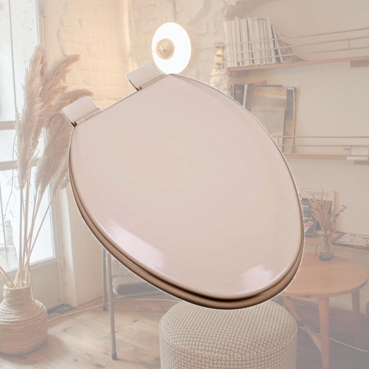 Picture of Plumbing Technologies 126-30 Premium Molded Elongated Wood Toilet Seat&#44; Fawn Beige