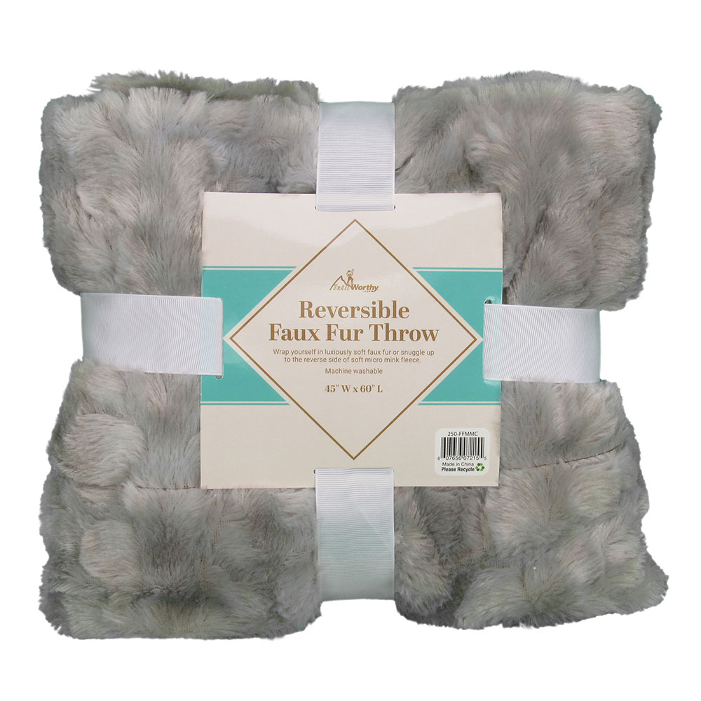 250-ffmmc Faux Fur Micro Mink Blanket, Coyote - Case Of 10