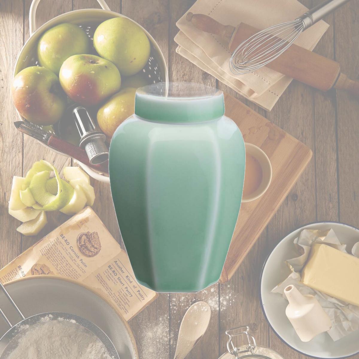 Picture of Panda Superstore KS-HOM3744111-ALAN00576 Portable Ceramic Tea Canister Containers Tea Accessories, Bean Green