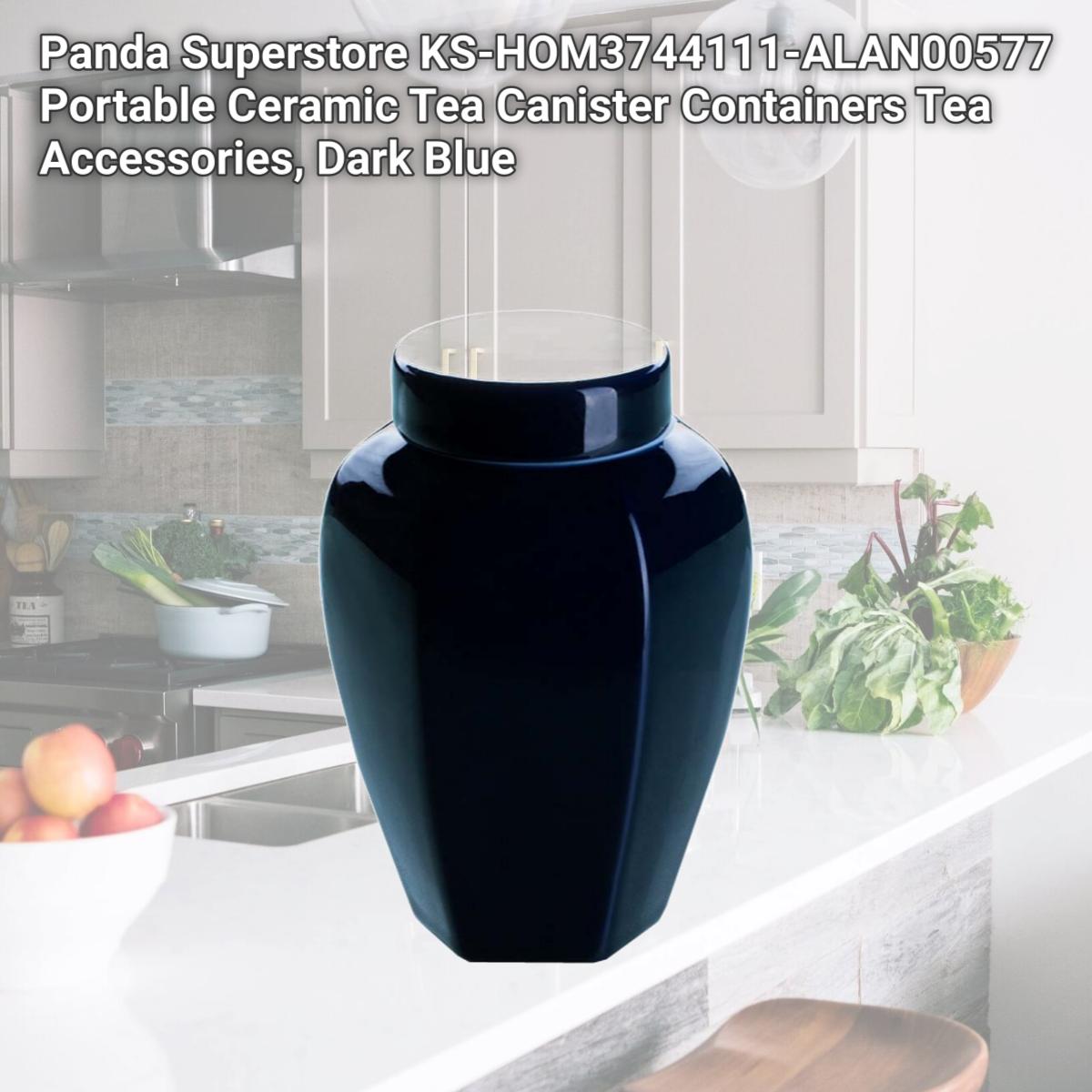 Picture of Panda Superstore KS-HOM3744111-ALAN00577 Portable Ceramic Tea Canister Containers Tea Accessories, Dark Blue