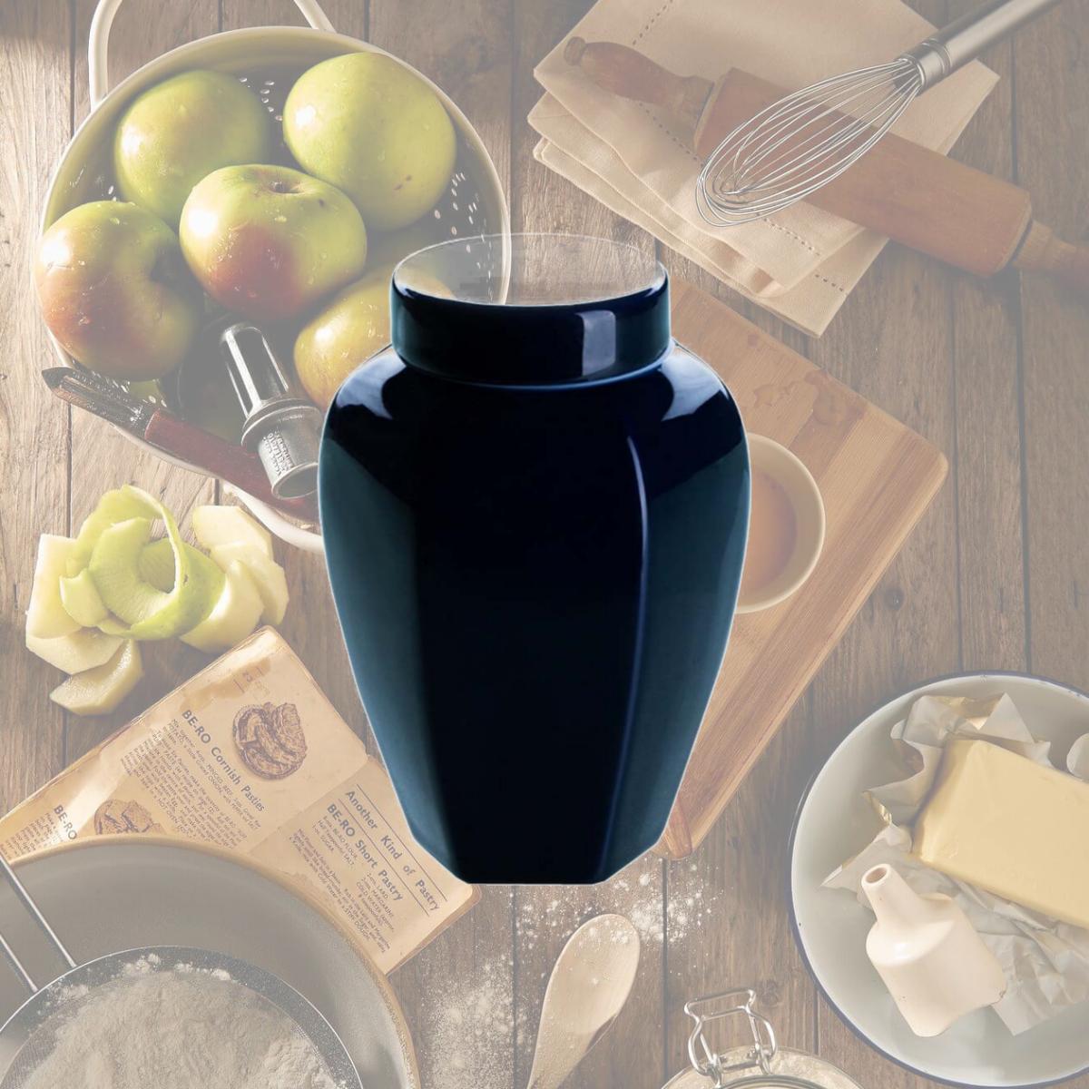 Picture of Panda Superstore KS-HOM3744111-ALAN00577 Portable Ceramic Tea Canister Containers Tea Accessories, Dark Blue