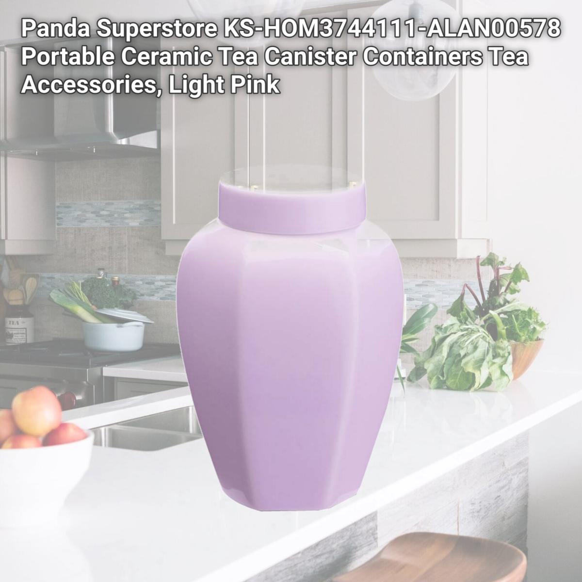Picture of Panda Superstore KS-HOM3744111-ALAN00578 Portable Ceramic Tea Canister Containers Tea Accessories, Light Pink
