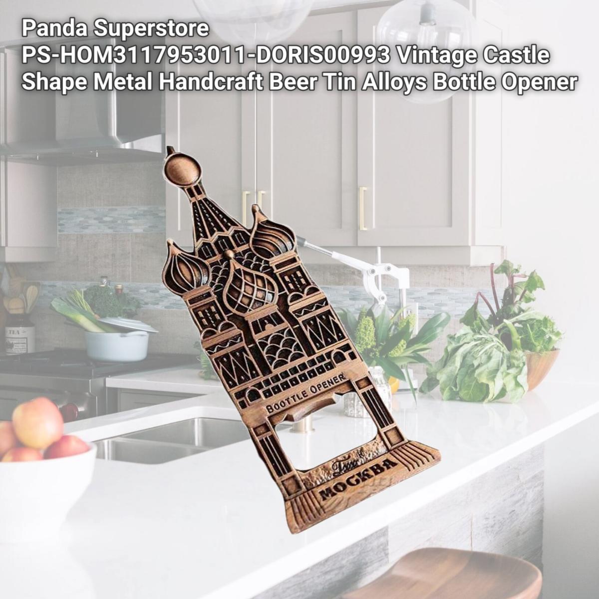 Picture of Panda Superstore PS-HOM3117953011-DORIS00993 Vintage Castle Shape Metal Handcraft Beer Tin Alloys Bottle Opener
