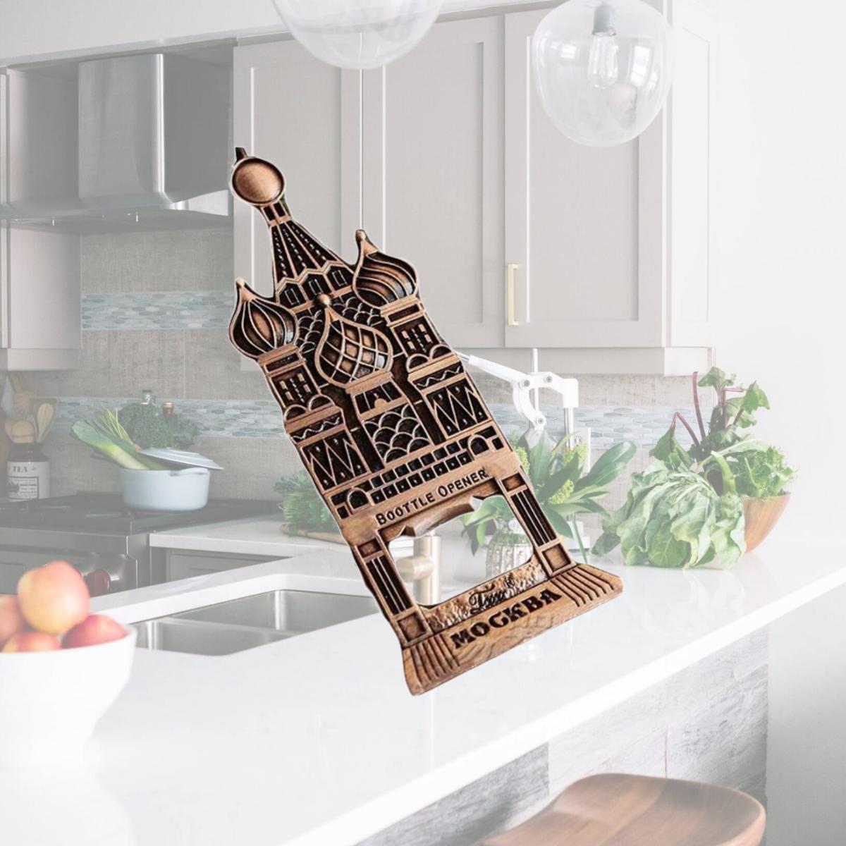 Picture of Panda Superstore PS-HOM3117953011-DORIS00993 Vintage Castle Shape Metal Handcraft Beer Tin Alloys Bottle Opener
