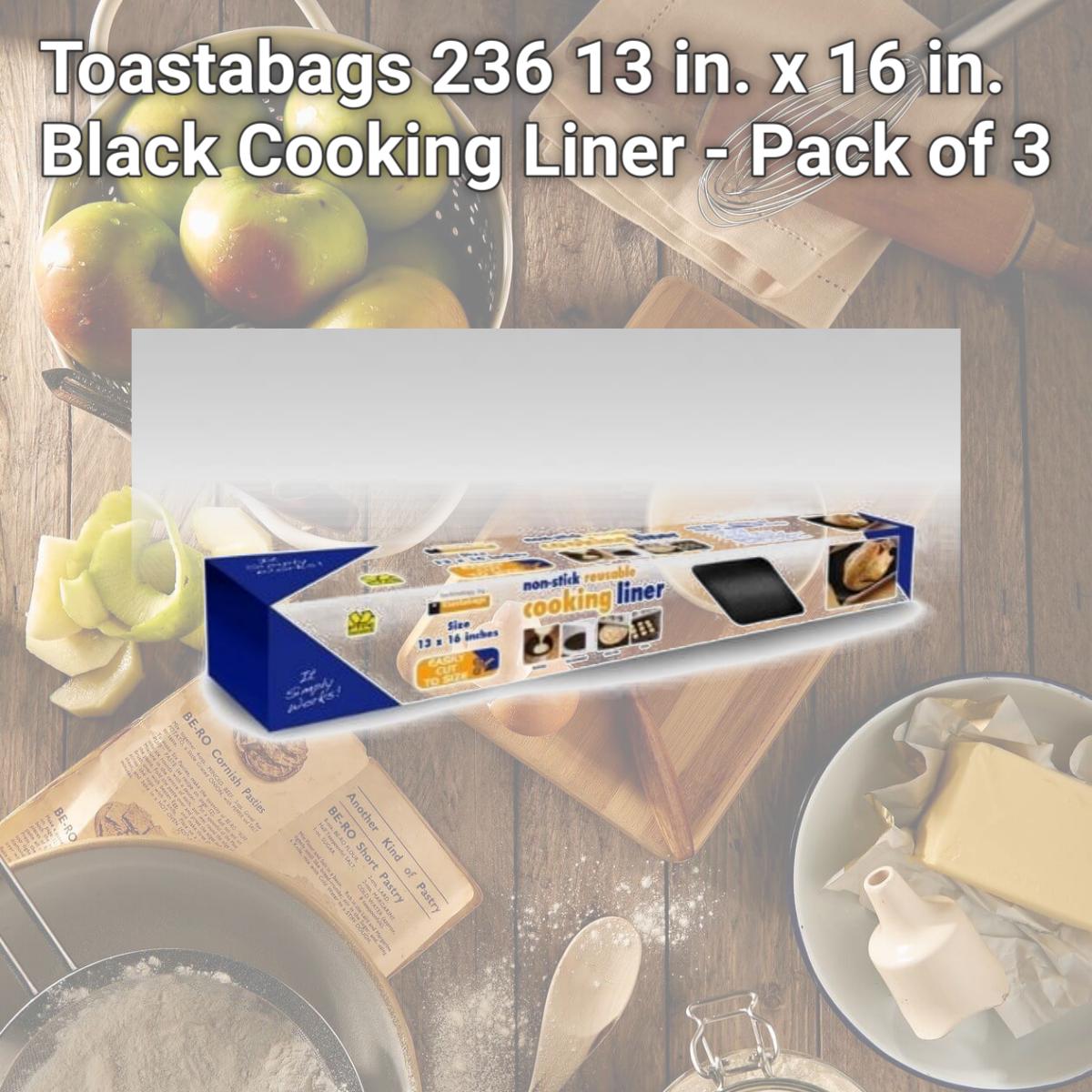Picture of Toastabags 236 13 in. x 16 in. Black Cooking Liner - Pack of 3