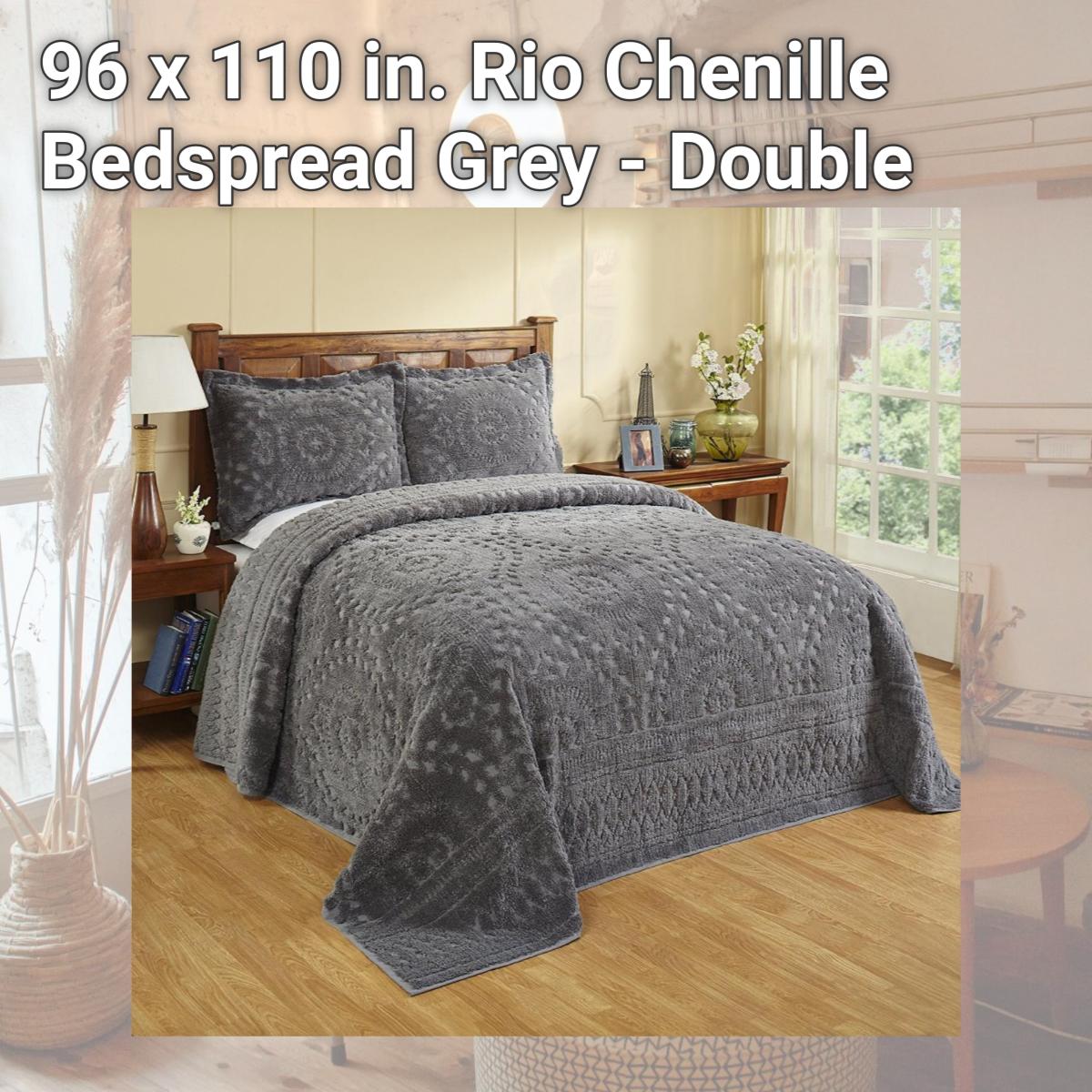 Picture of Better Trends BSRDOGRY 96 x 110 in. Rio Chenille Bedspread, Grey - Double