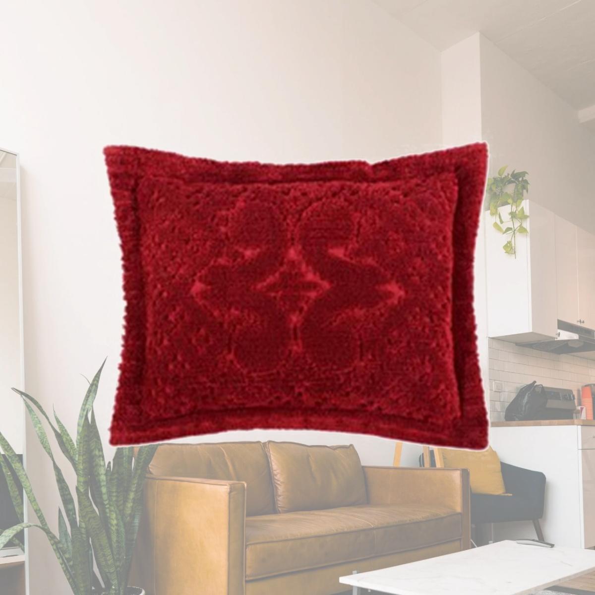 Picture of Better Trends SHAS2127BU Ashton Cotton Pillow Sham, Burgundy - Standard Size