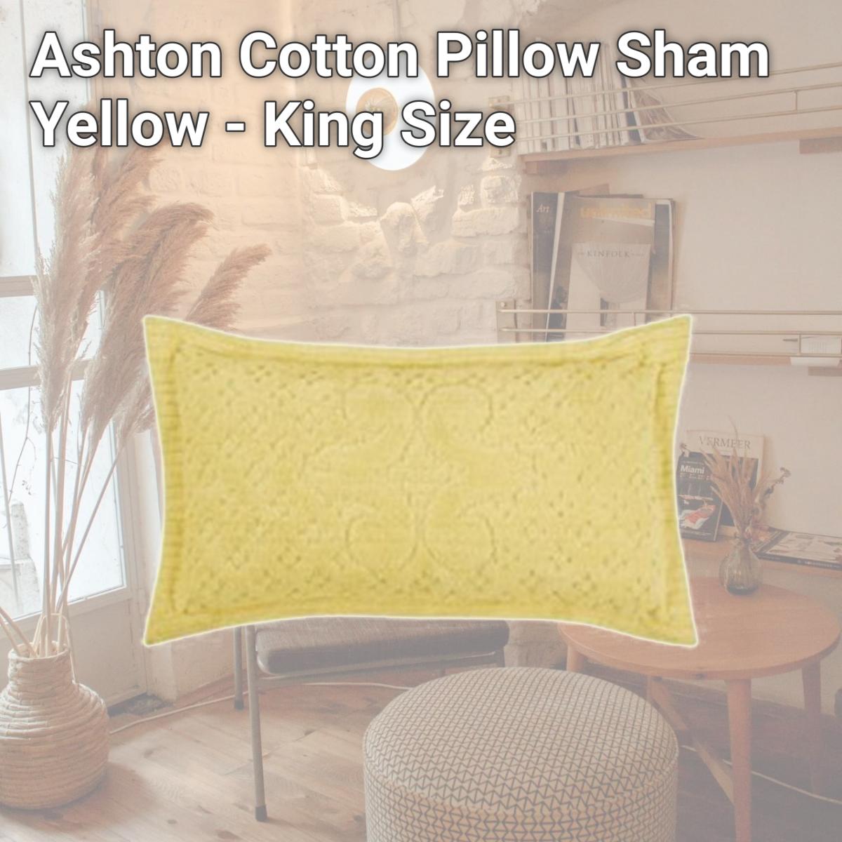 Picture of Better Trends SHAS2036YE Ashton Cotton Pillow Sham, Yellow - King Size
