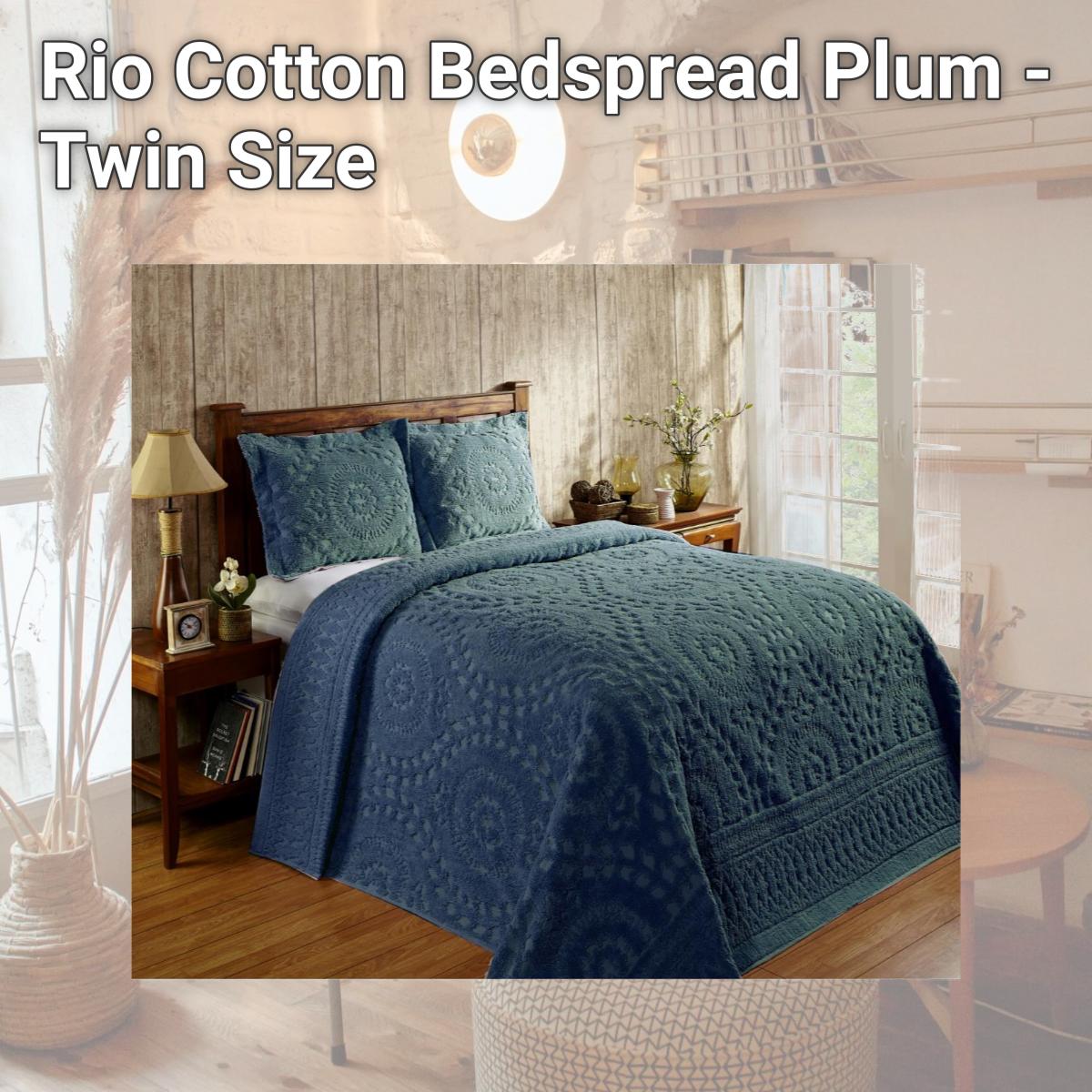 Picture of Better Trends BSRTWTL Rio Cotton Bedspread, Plum - Twin Size