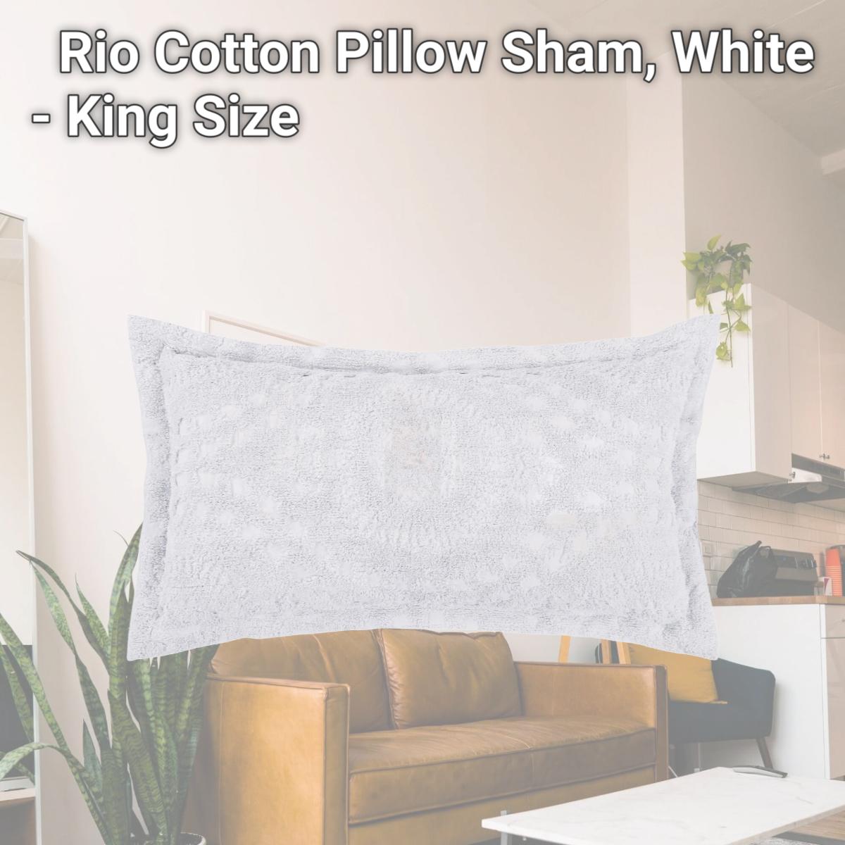 Picture of Better Trends SHR2036WH Rio Cotton Pillow Sham, White - King Size
