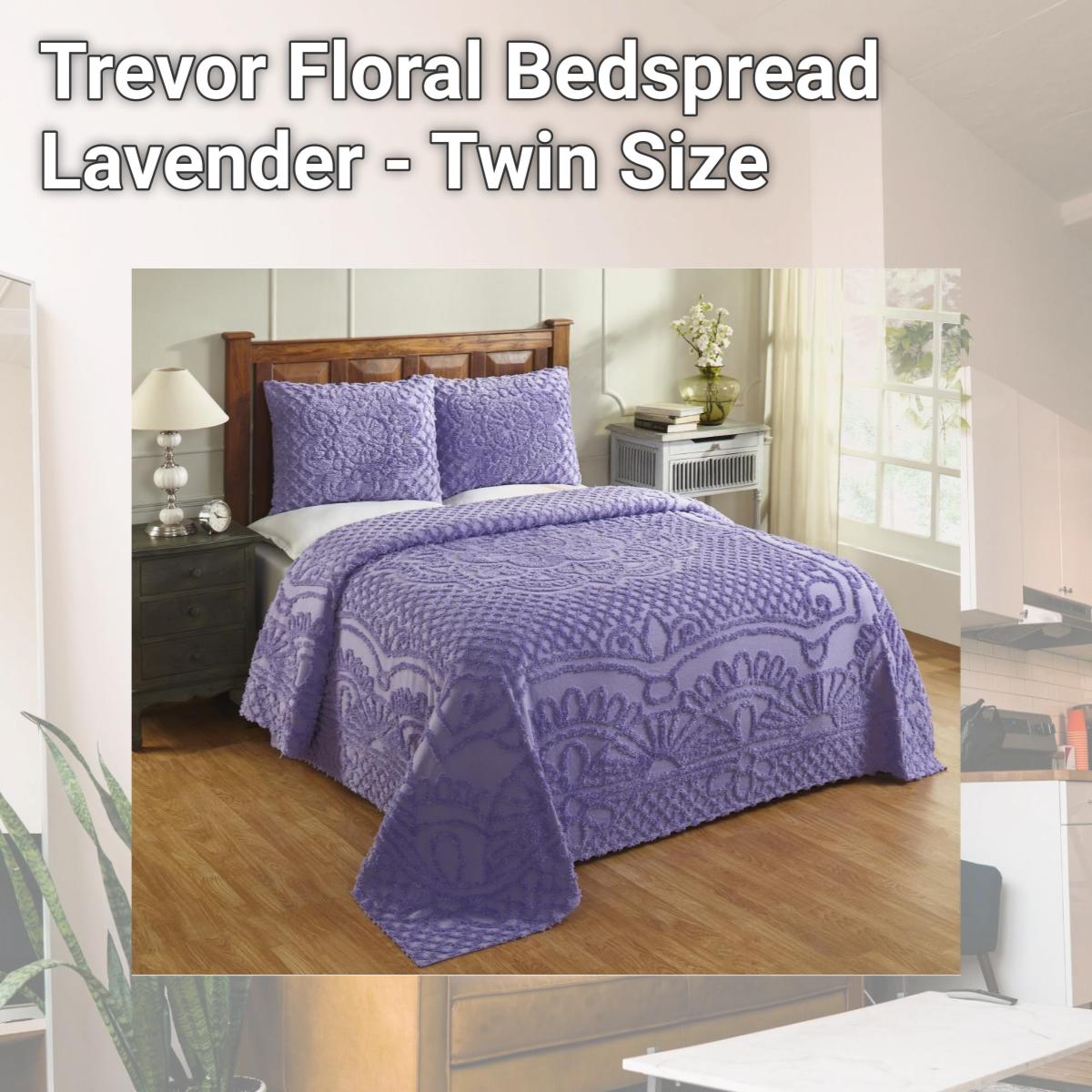 Picture of Better Trends BSTRTWLV Trevor Floral Bedspread, Lavender - Twin Size