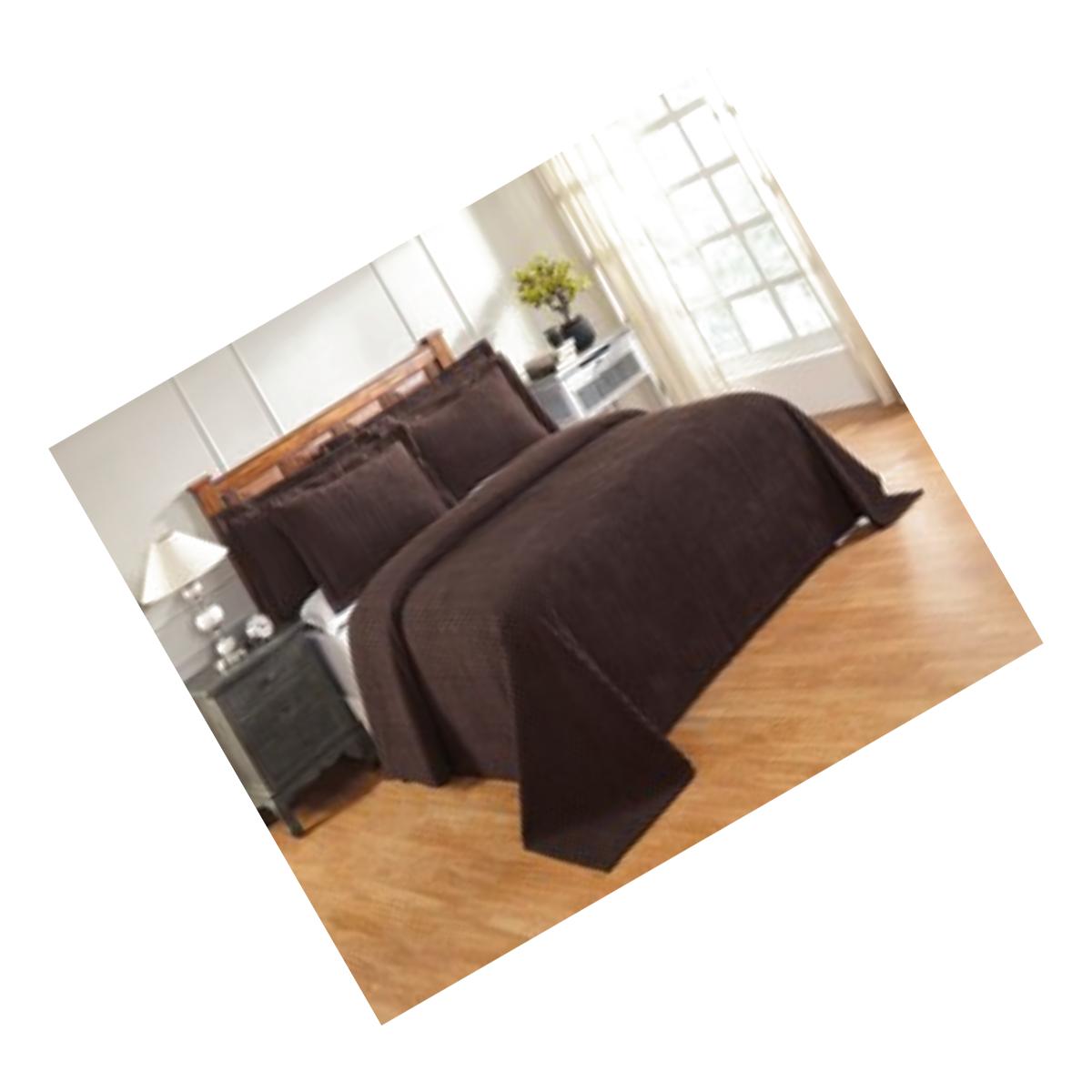 Picture of Better Trends BSASPKICH Jullian Cotton Bedspread, Chocolate - King Size