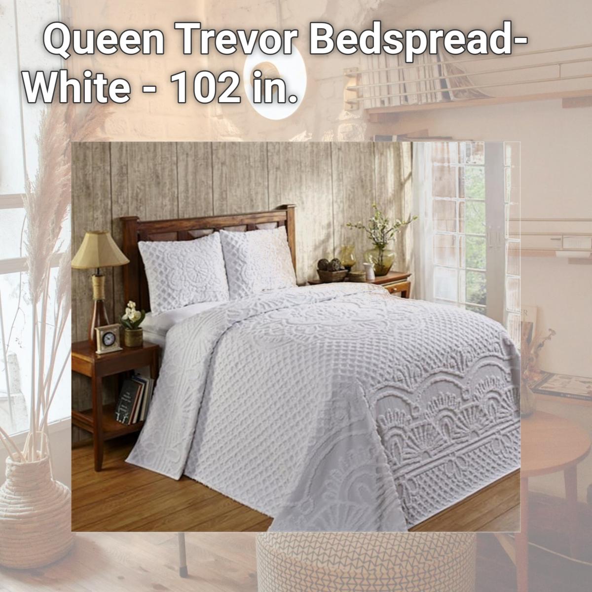 Picture of Better Trends BSTRQUWH Queen Trevor Bedspread- White - 102 in.