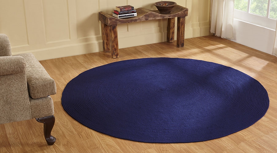 Picture of Better Trends BRAL6RNAS Better Trends Alpine Collection 100% Polypropylene 72&apos; Round Braided Rug in Navy
