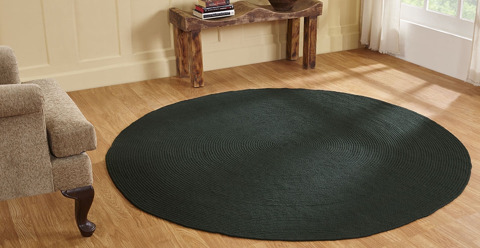 Picture of Better Trends BRAL6RHUS Better Trends Alpine Collection 100% Polypropylene 72&apos; Round Braided Rug in Hunter