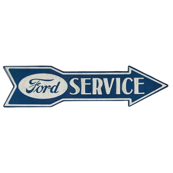 90145625-s Service Arrow Embossed Tin Sign
