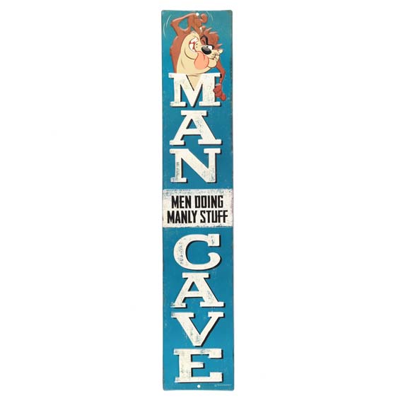 90146903-s Taz Man Cave Embossed Tin Sign