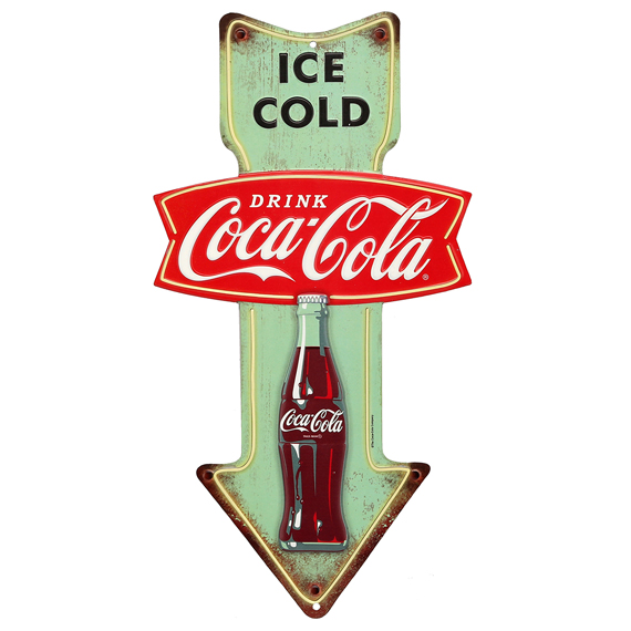 90153896-s Ice Cold Embossed Tin Arrow Sign
