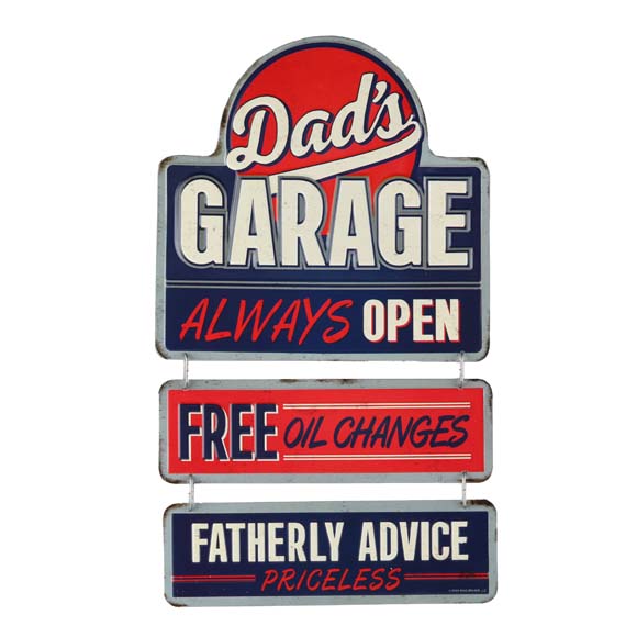 90157573-s Dads Garage Embossed Tin Linked Sign