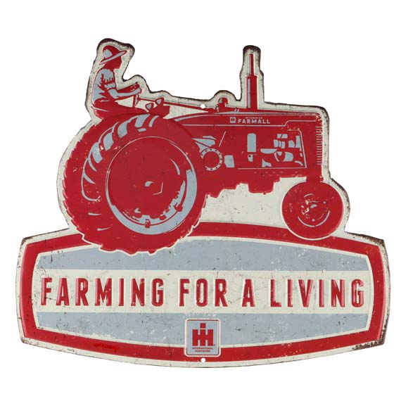 90148025-s Farming For A Living Embossed Tin Sign